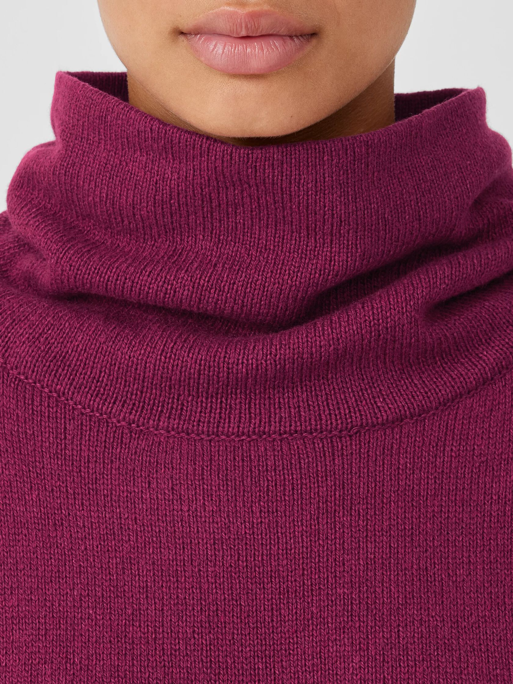 Cotton and Recycled Cashmere Turtleneck Long Top