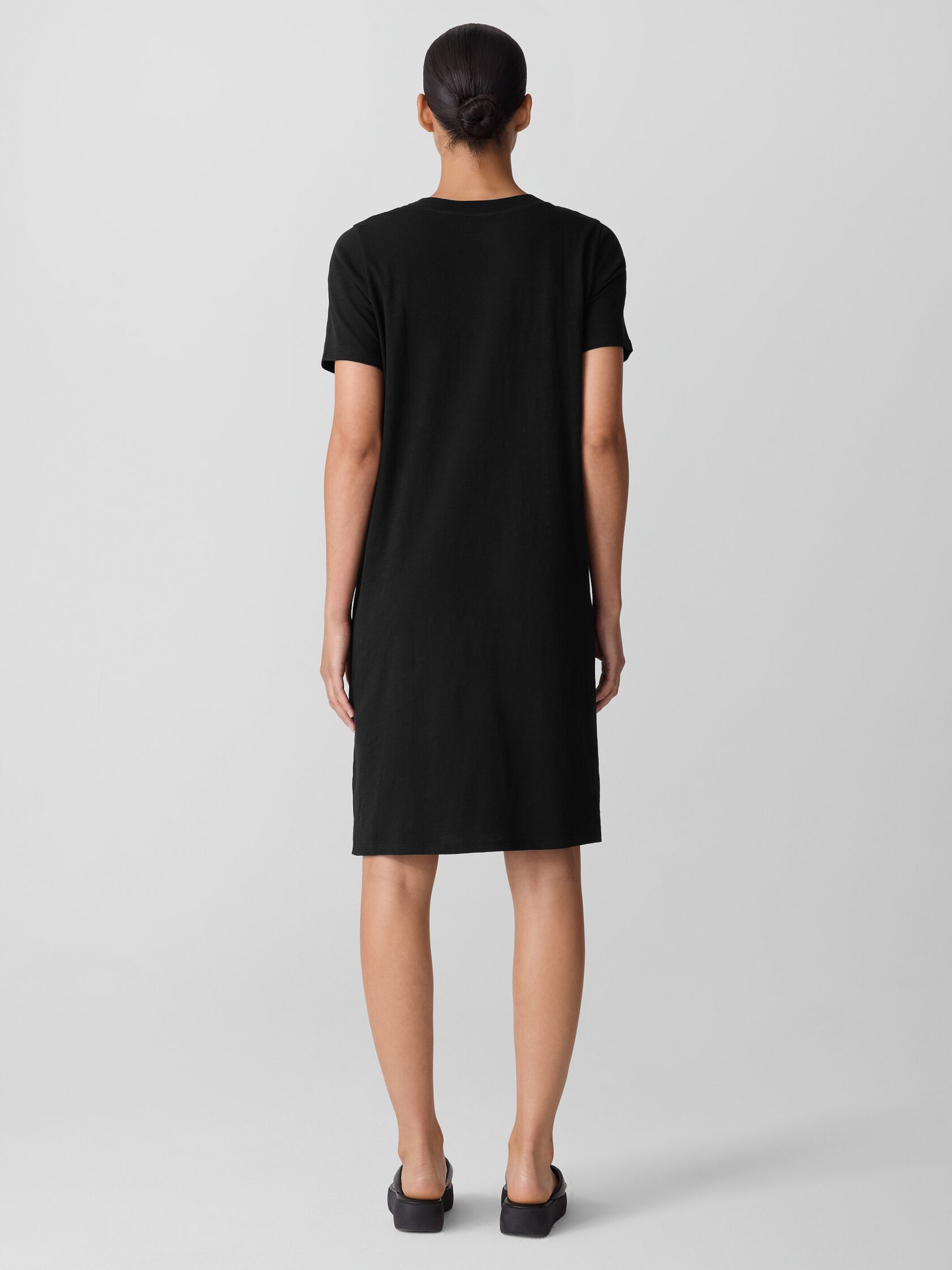 Organic Cotton Slubby Jersey V-Neck Dress