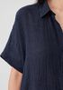 Puckered Organic Linen Classic Collar Dress