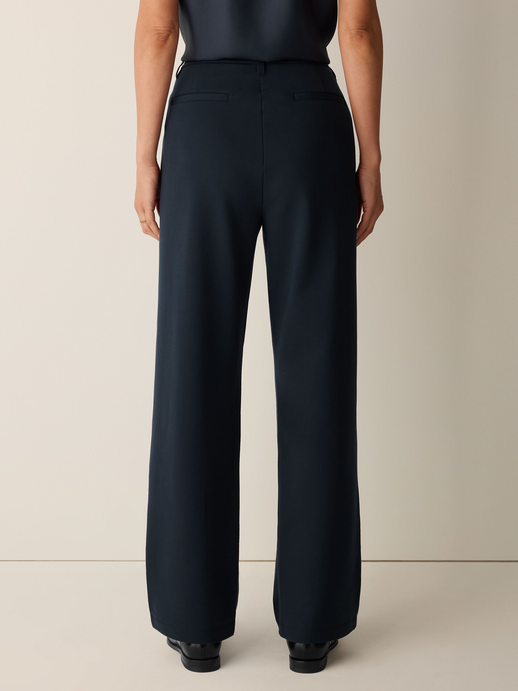 Washable Flex Ponte Straight Trouser Pant