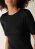 Organic Cotton Stretch Rib Crew Neck Tee