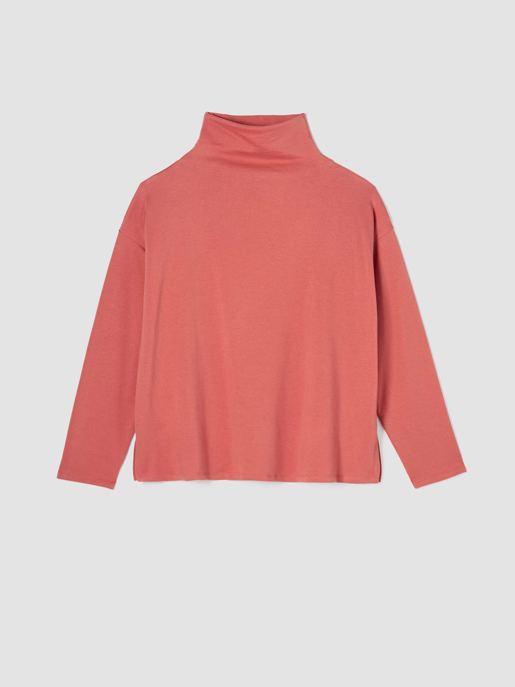 Cozy Brushed Terry Funnel Neck Box-Top