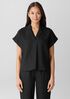 Organic Handkerchief Linen Notch Collar Top