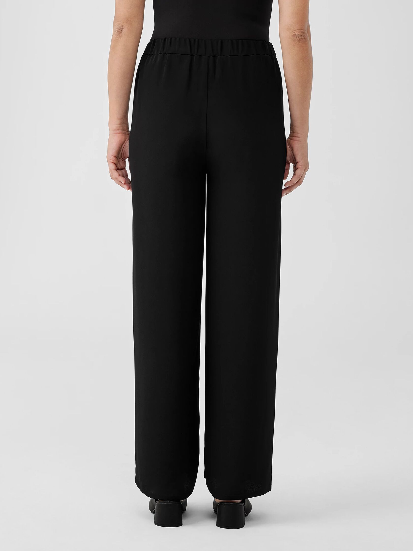 Silk Double Crepe Wide-Leg Pant