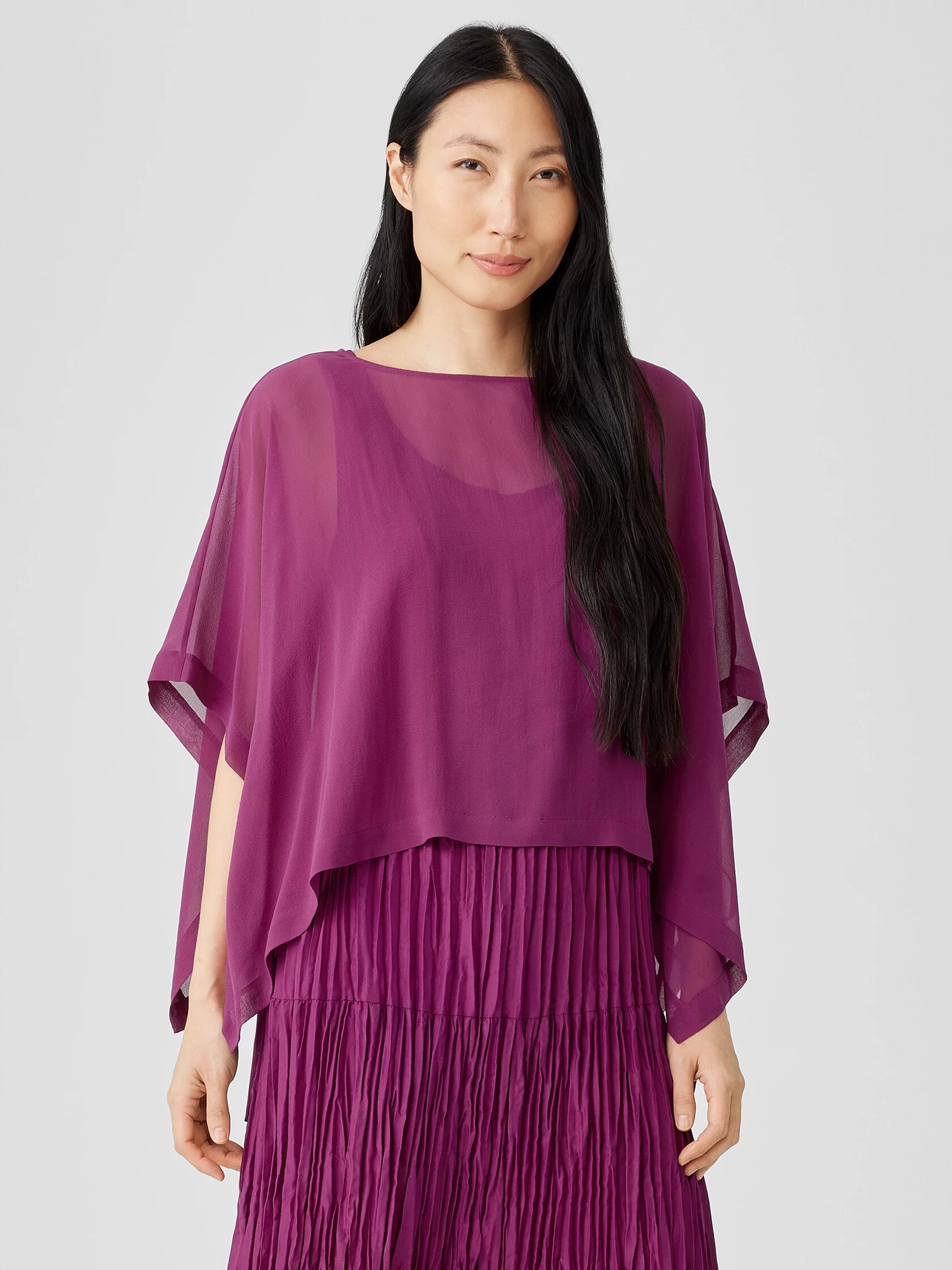 Sheer Silk Georgette Poncho