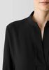 Silk Georgette Crepe Stand Collar Top