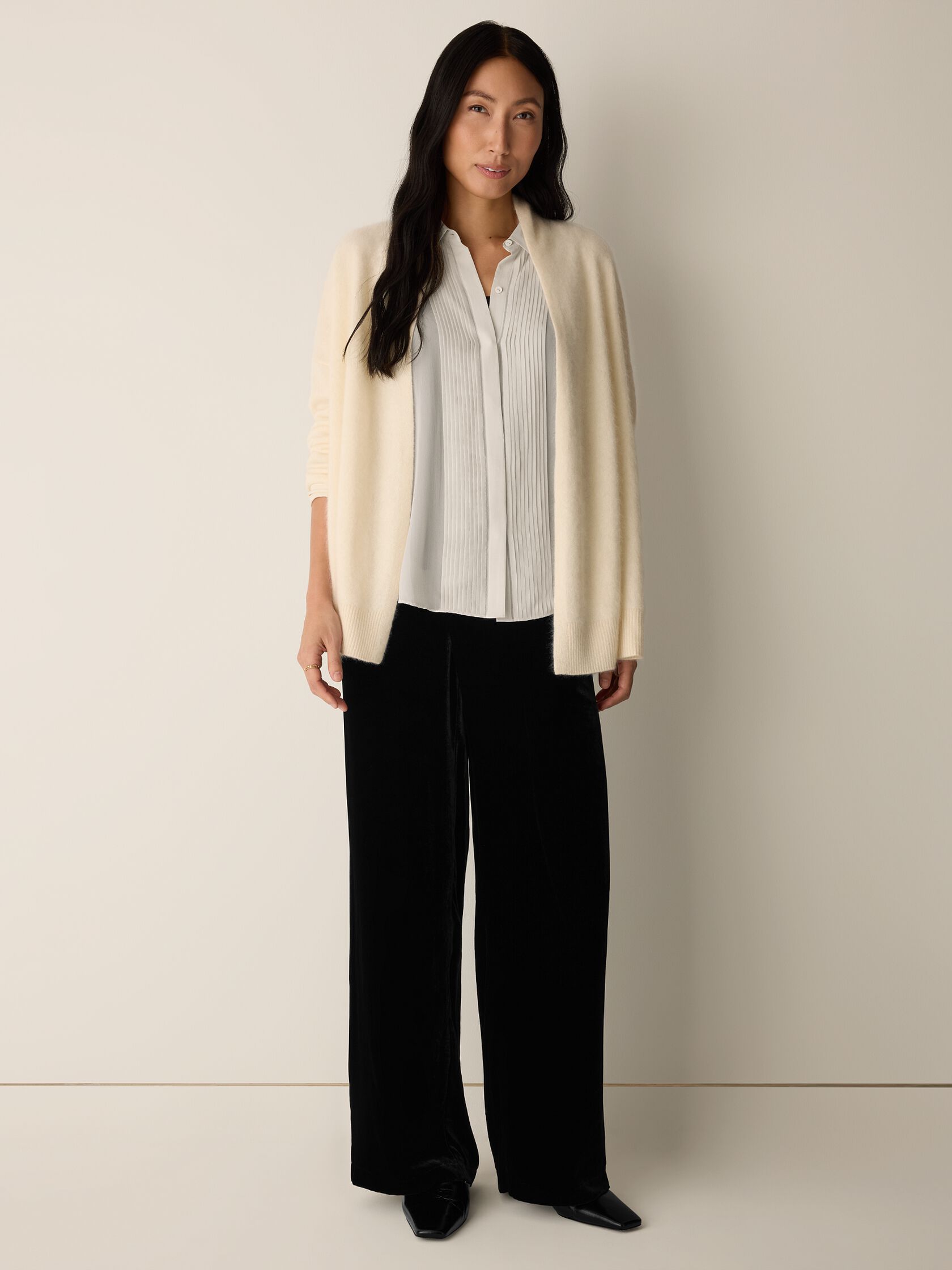 Cashmere Fluff High Collar Cardigan