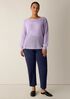 Cotton Silk Cord Ballet Neck Top