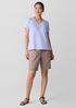 Organic Cotton Slubby Jersey V-Neck Tee