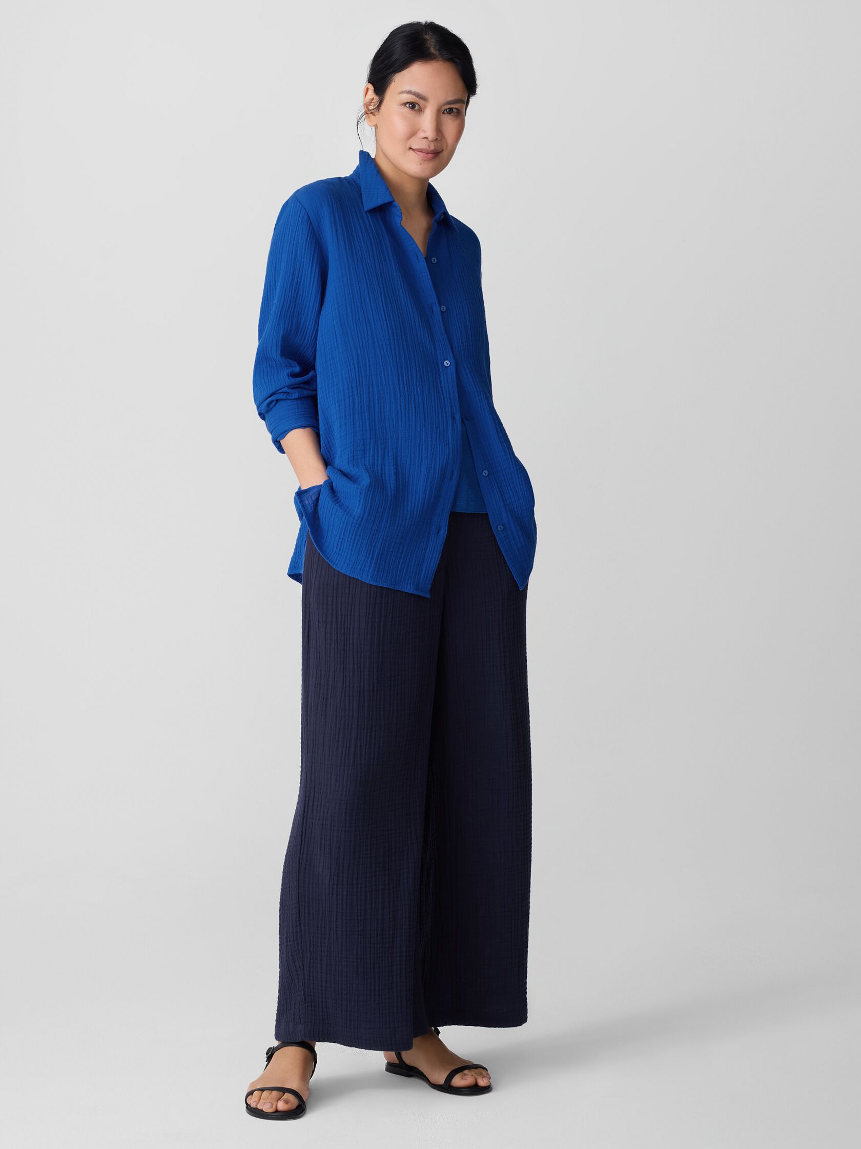 Organic Cotton Lofty Gauze Classic Collar Shirt