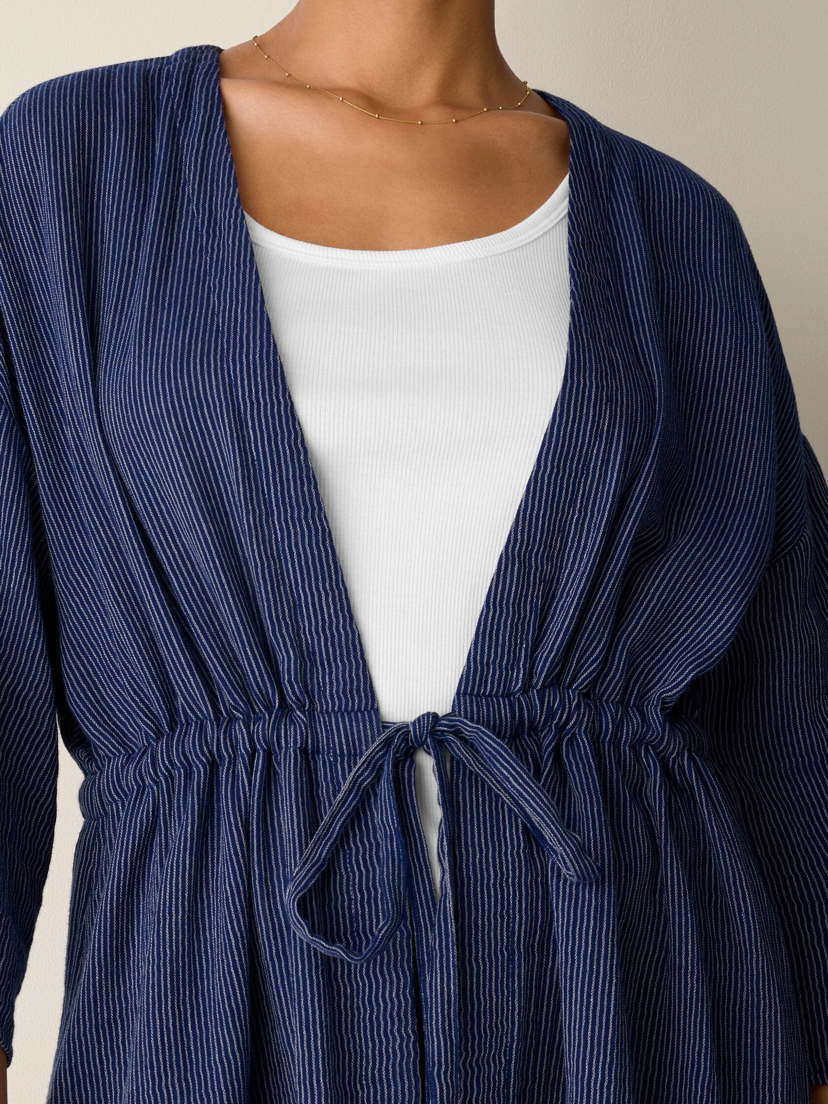 Striped Organic Cotton Gauze Caftan