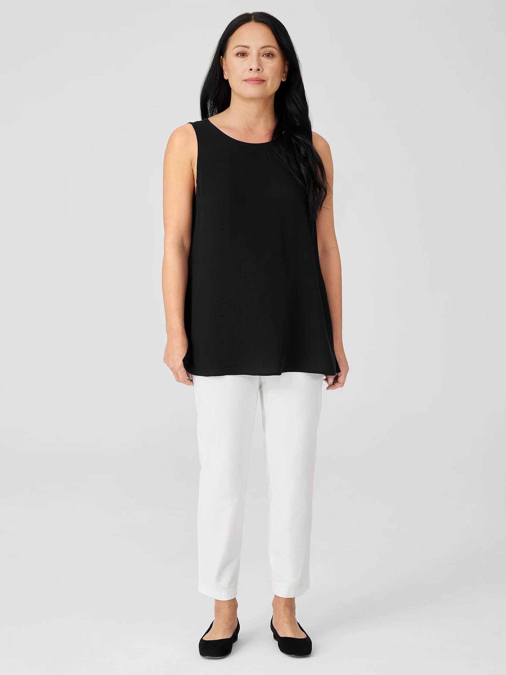 Washable Stretch Crepe Slim Pant