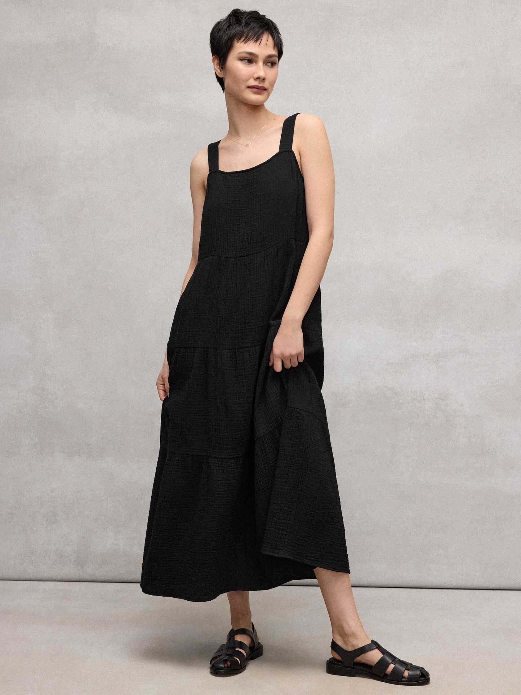 Organic Cotton Lofty Gauze Tiered Dress