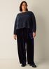 Velvet Pleated Straight Pant