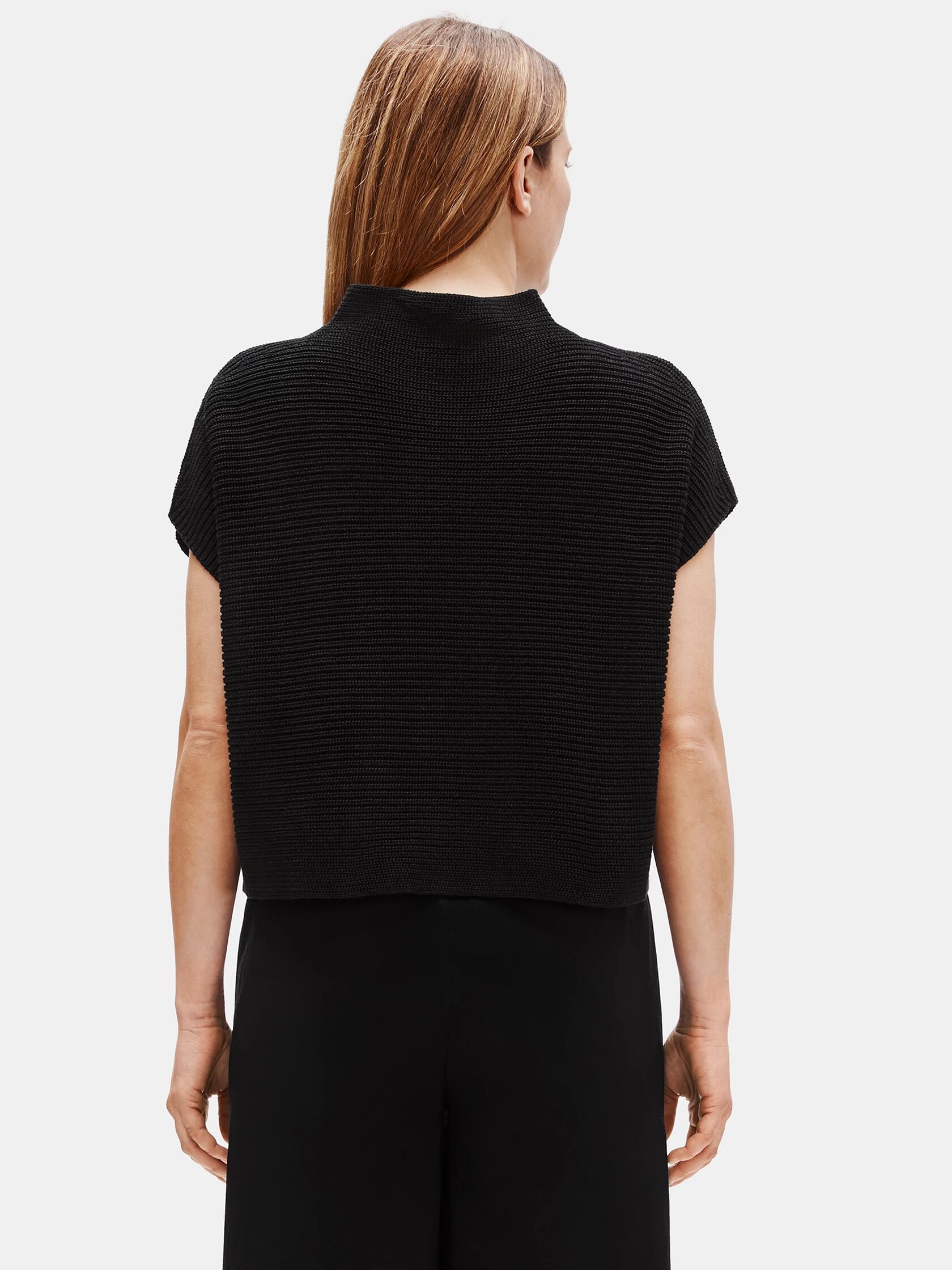 Organic Linen Cotton Funnel Neck Box-Top