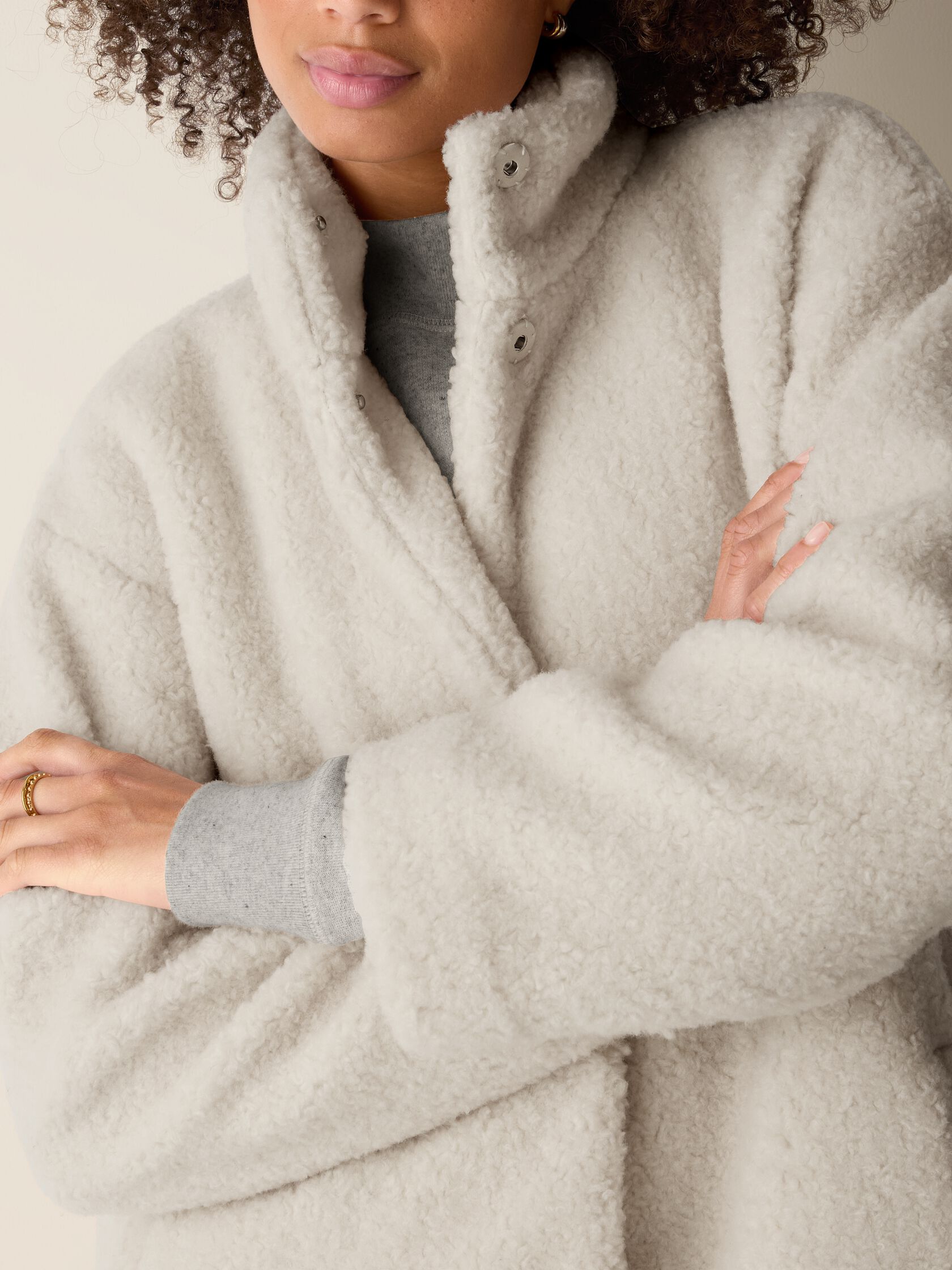 Wool Fluff&nbsp;Stand Collar Coat