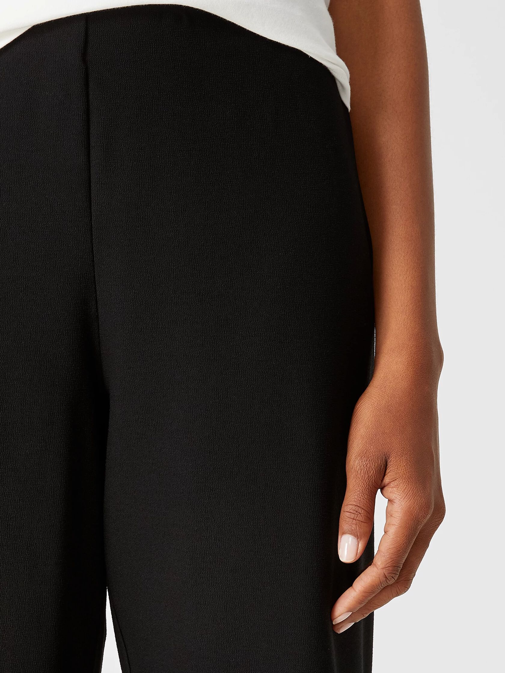 Washable Stretch Crepe Straight Pant