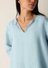 Organic Handkerchief Linen Split Neck Top
