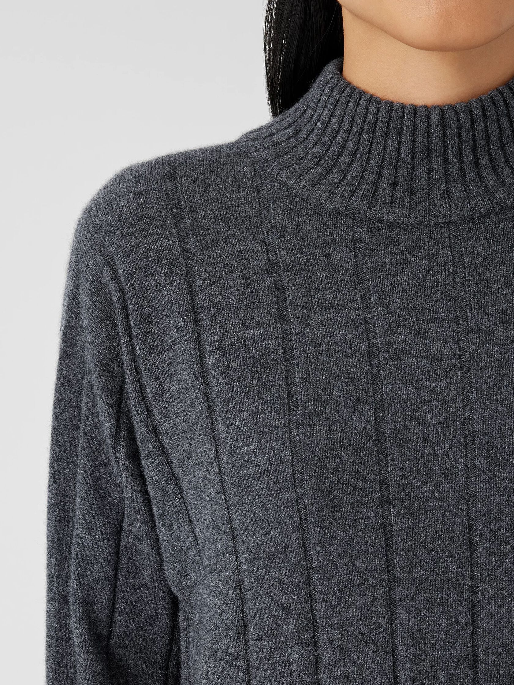 Italian Cashmere Turtleneck Long Top