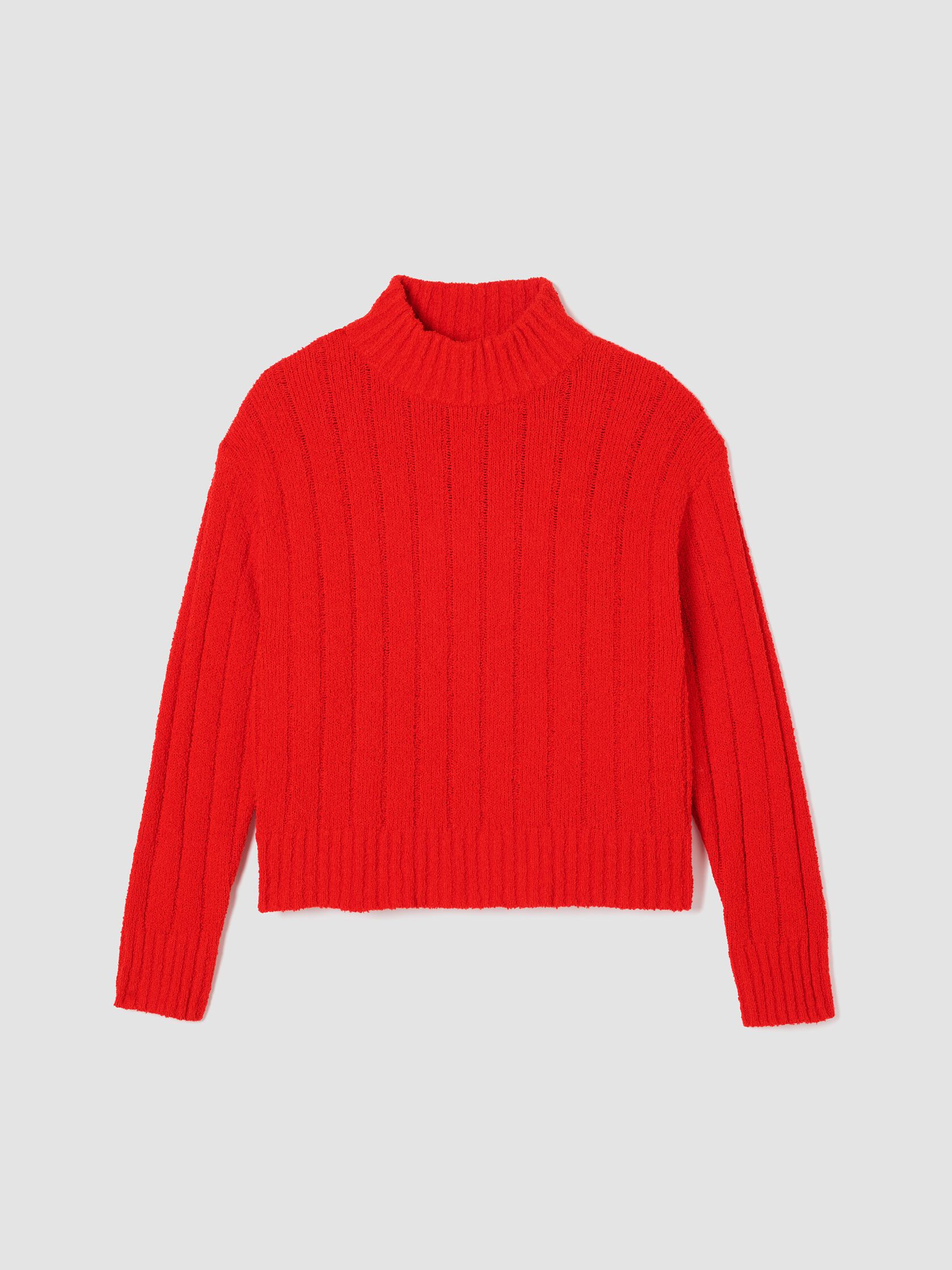 Cotton Fluff Rib Turtleneck Top