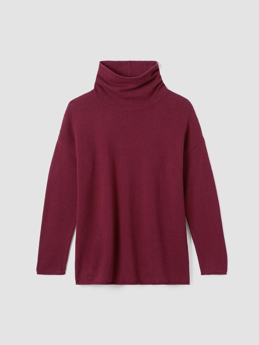 Cotton and Recycled Cashmere Turtleneck Long Top