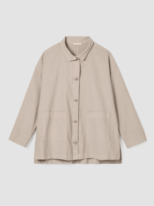 Cotton Hemp Stretch Stand Collar Jacket