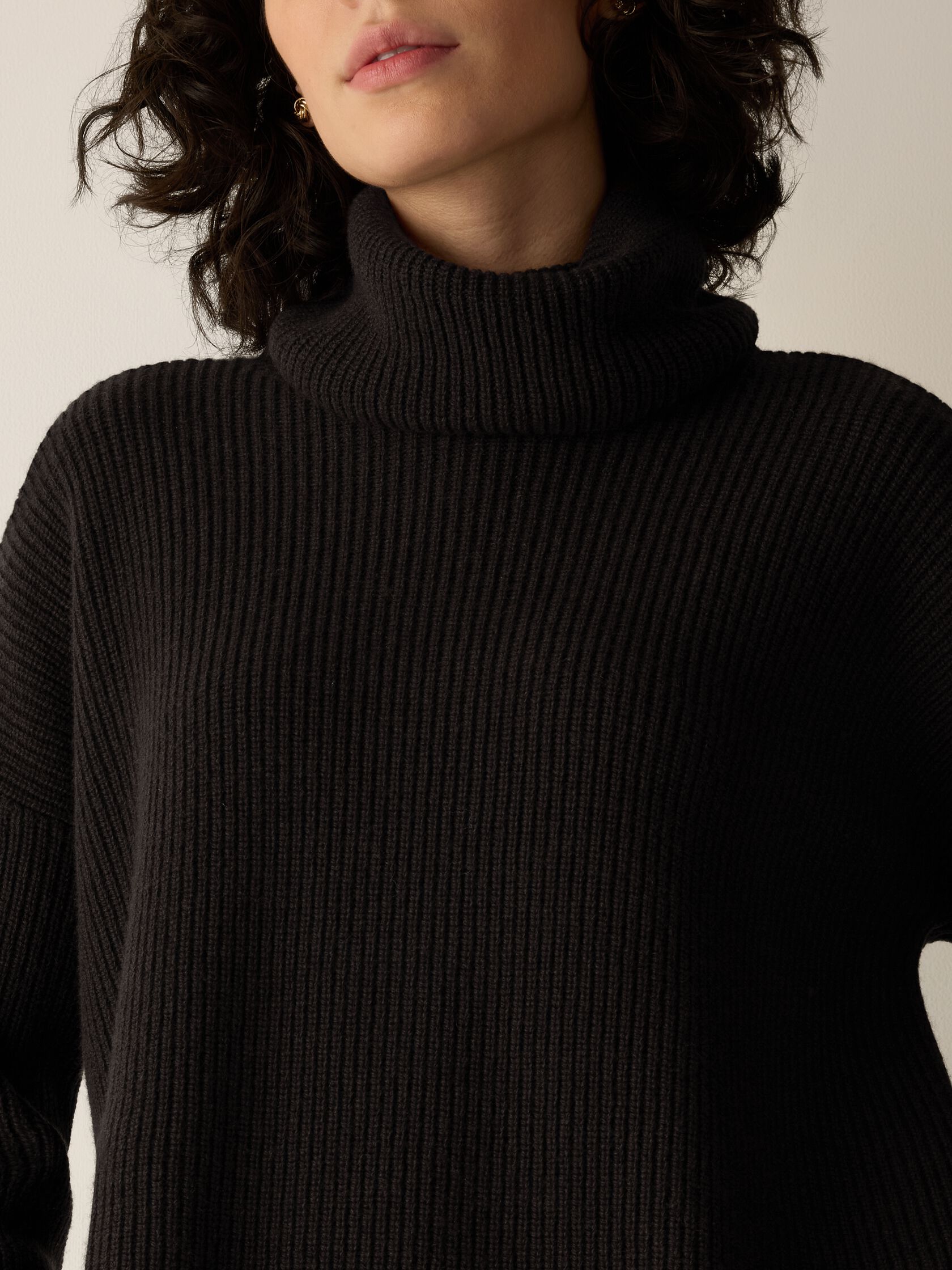 Recycled Wool Cashmere Turtleneck Top