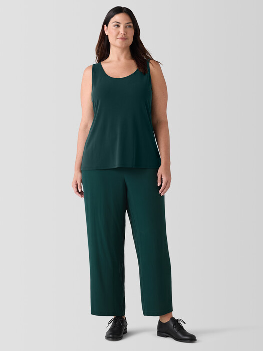Stretch Silk Jersey Scoop Neck Tank