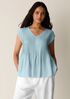 Silk Crepe de Chine V-Neck Top