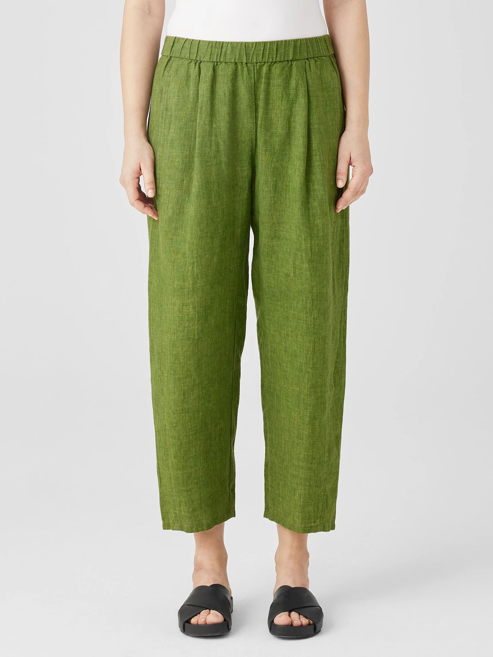 Washed Organic Linen Delave Lantern Pant