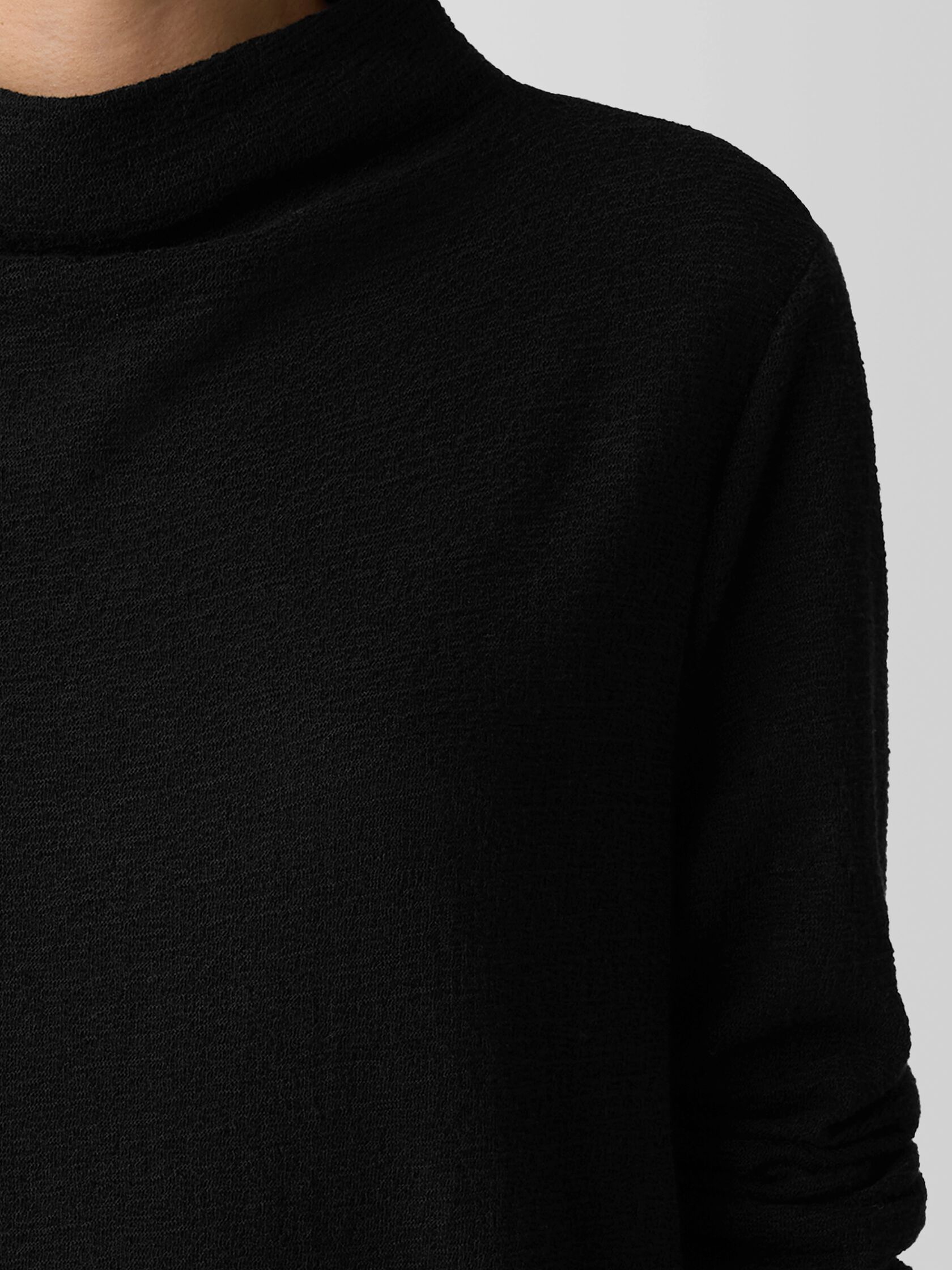 Organic Cotton Jacquard Funnel Neck Top