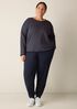 Striped Cozy Brushed Terry Box-Top