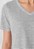 Striped Organic Linen Jersey V-Neck Tee