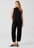 Washable Stretch Crepe Pleated Lantern Pant