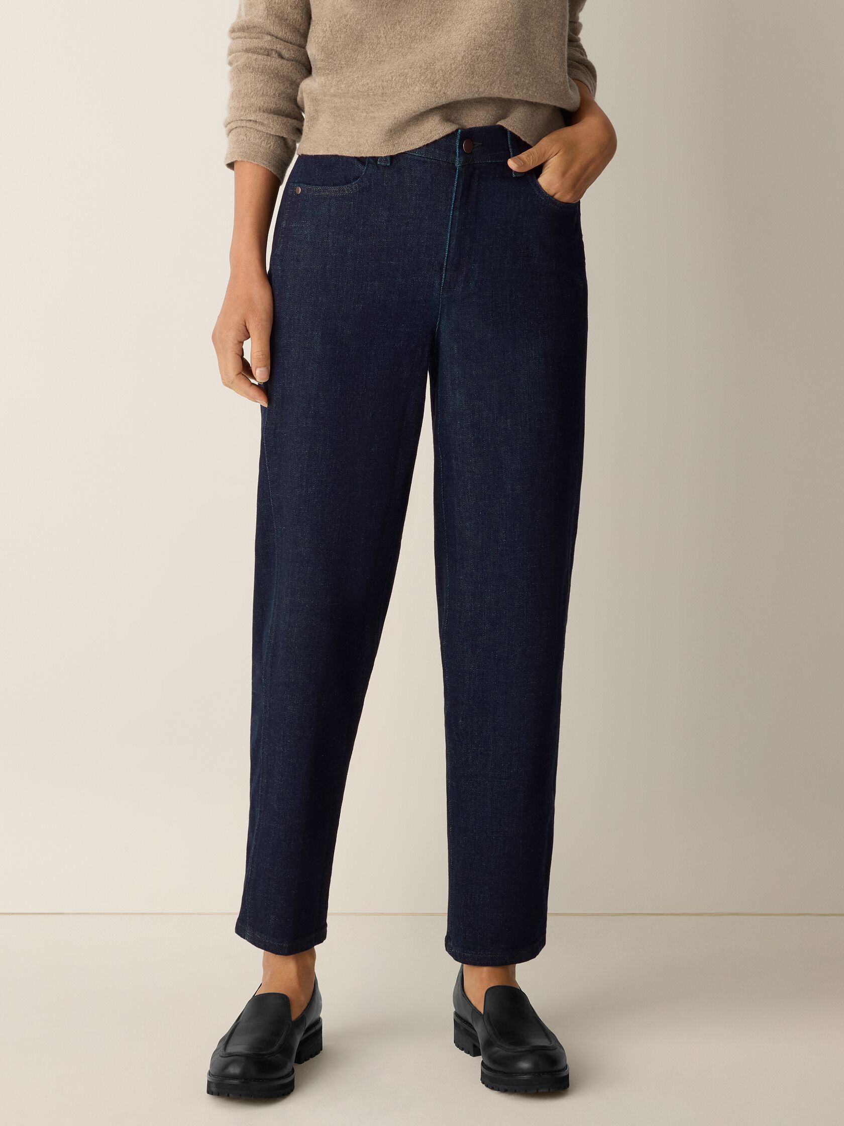 Cotton Stretch Denim Lantern Jean