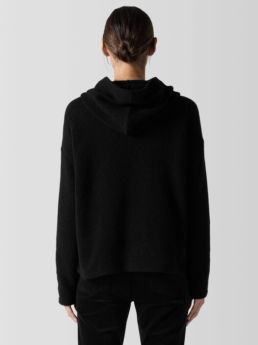 Cozy Recycled Wool Boucle Hooded Jacket