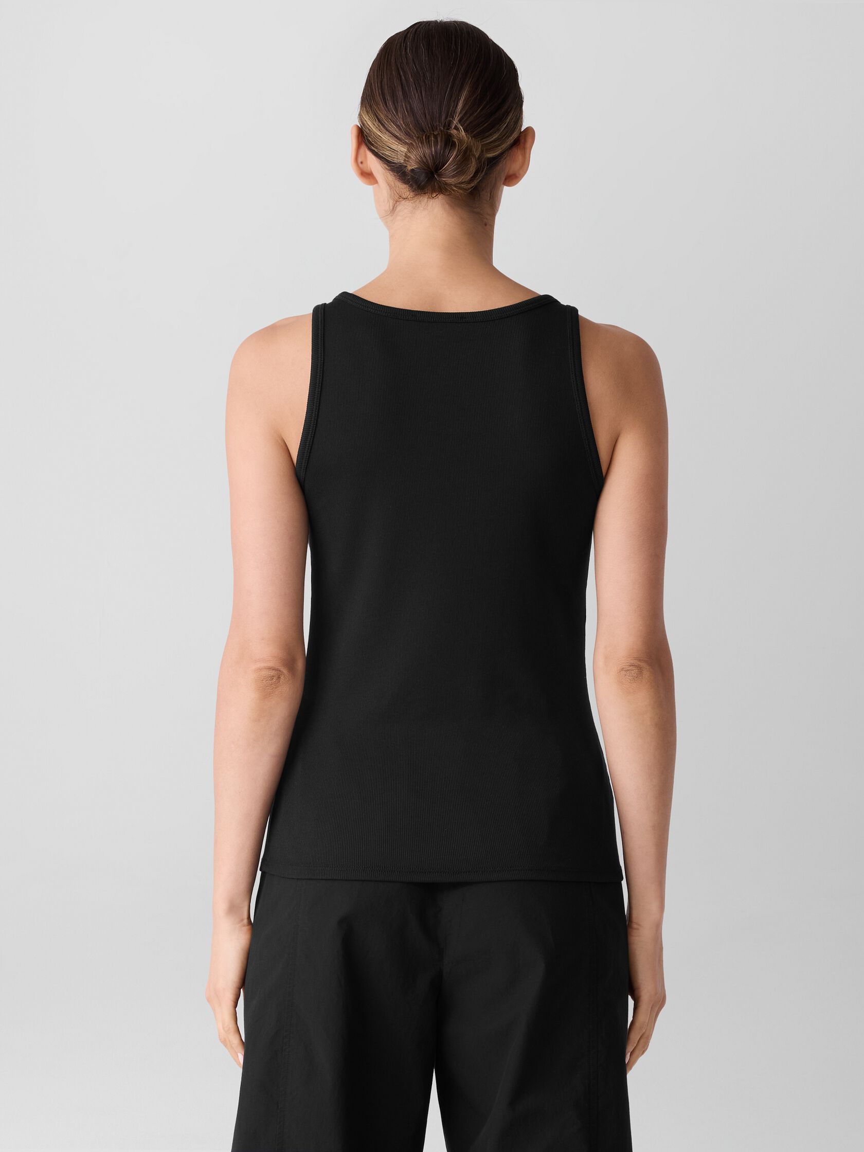 Organic Cotton Stretch Rib Scoop Neck Tank
