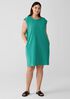 Pima Cotton Stretch Jersey Round Neck Dress