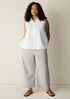 Stretch Organic Cotton Poplin Wide-Leg Pant