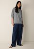 Striped Organic Cotton Slub Bateau Neck Top