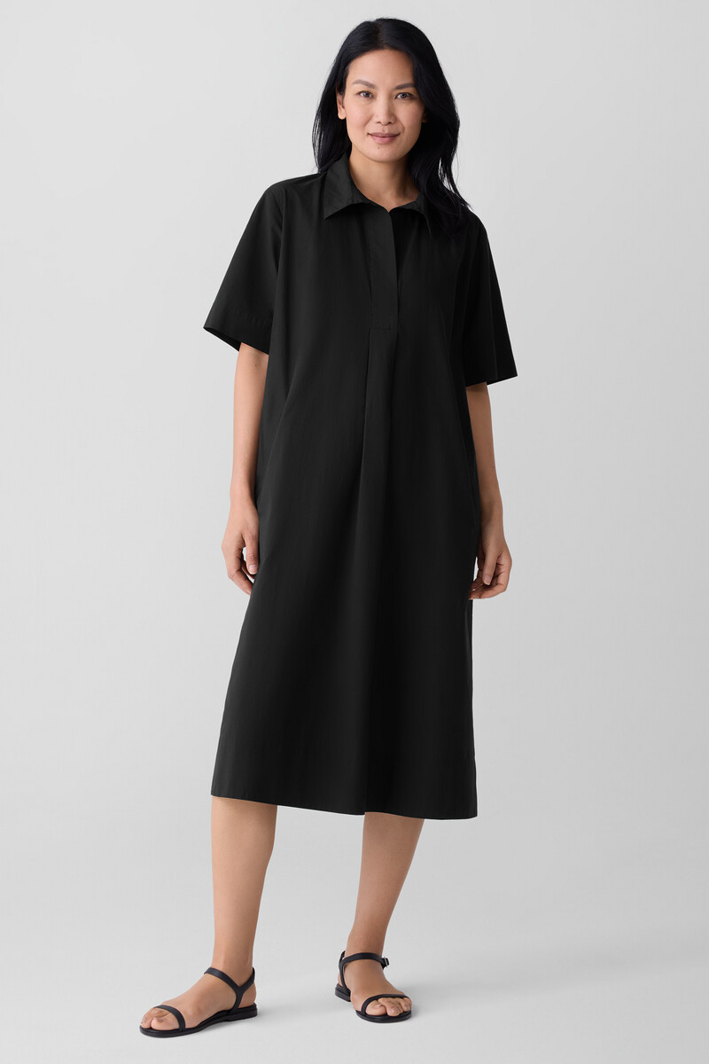 eileen fisher casual dress Eileen Fisher Women's Short Sleeve Midi Dress - Black