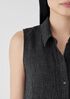 Puckered Organic Linen Sleeveless Shirt