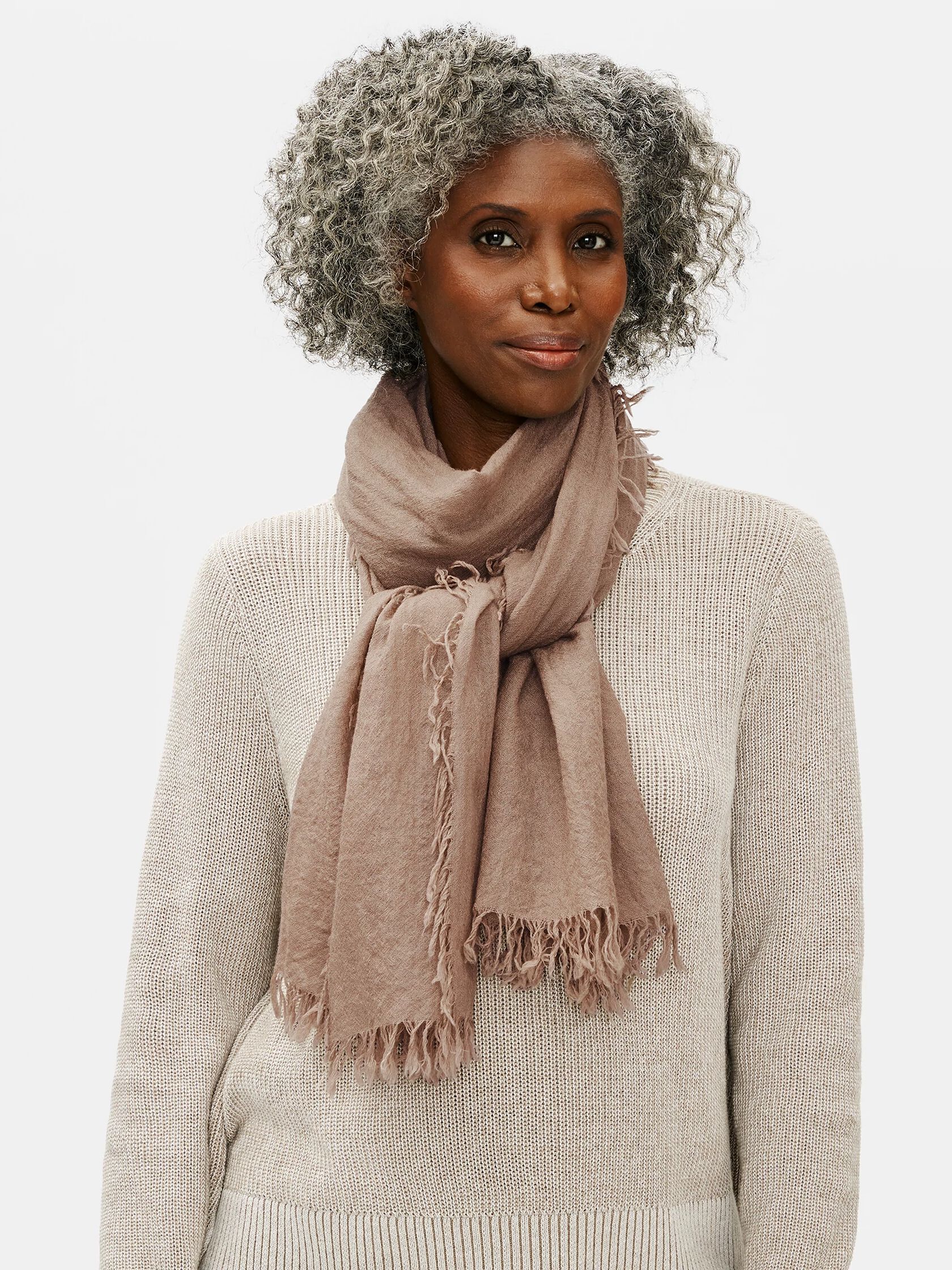 Washed Wool Silk Cashmere Scarf