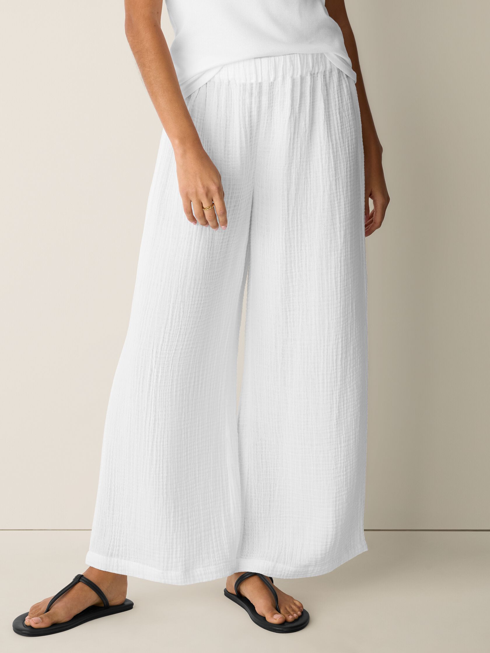 Organic Cotton Lofty Gauze Wide-Leg Pant