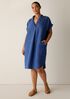 Washed Organic Linen D&eacute;lav&eacute; Notch Collar Dress