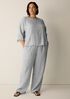 Puckered Organic Linen Stripe Straight Pant