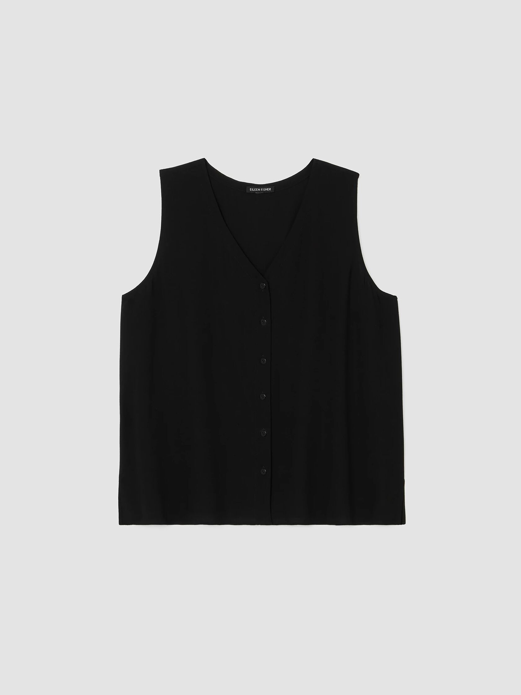 Silk Georgette Crepe V-Neck Top