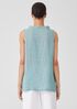 Puckered Organic Linen Mock Neck Top