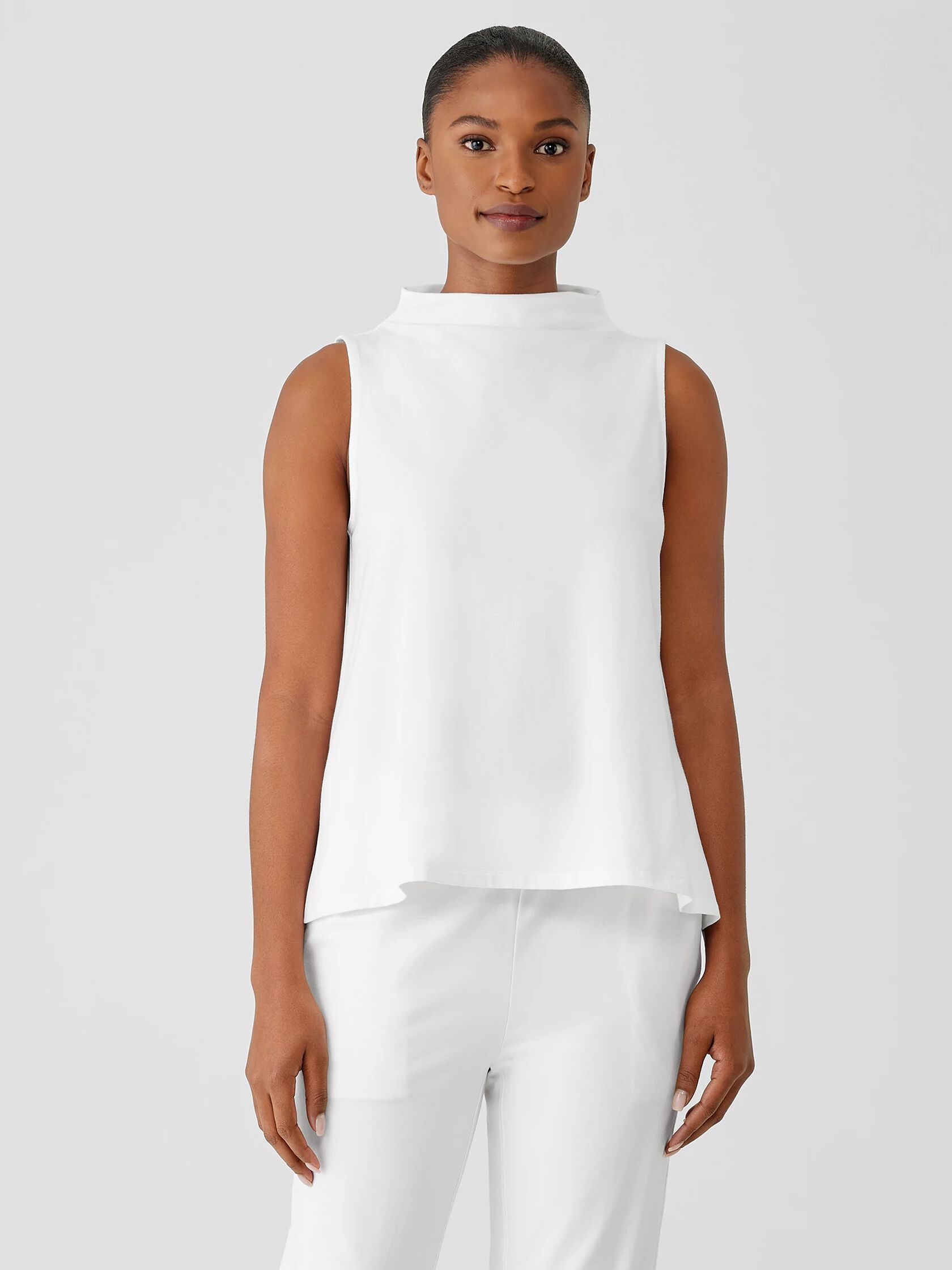 Traceable Cotton Jersey Funnel Neck Tank