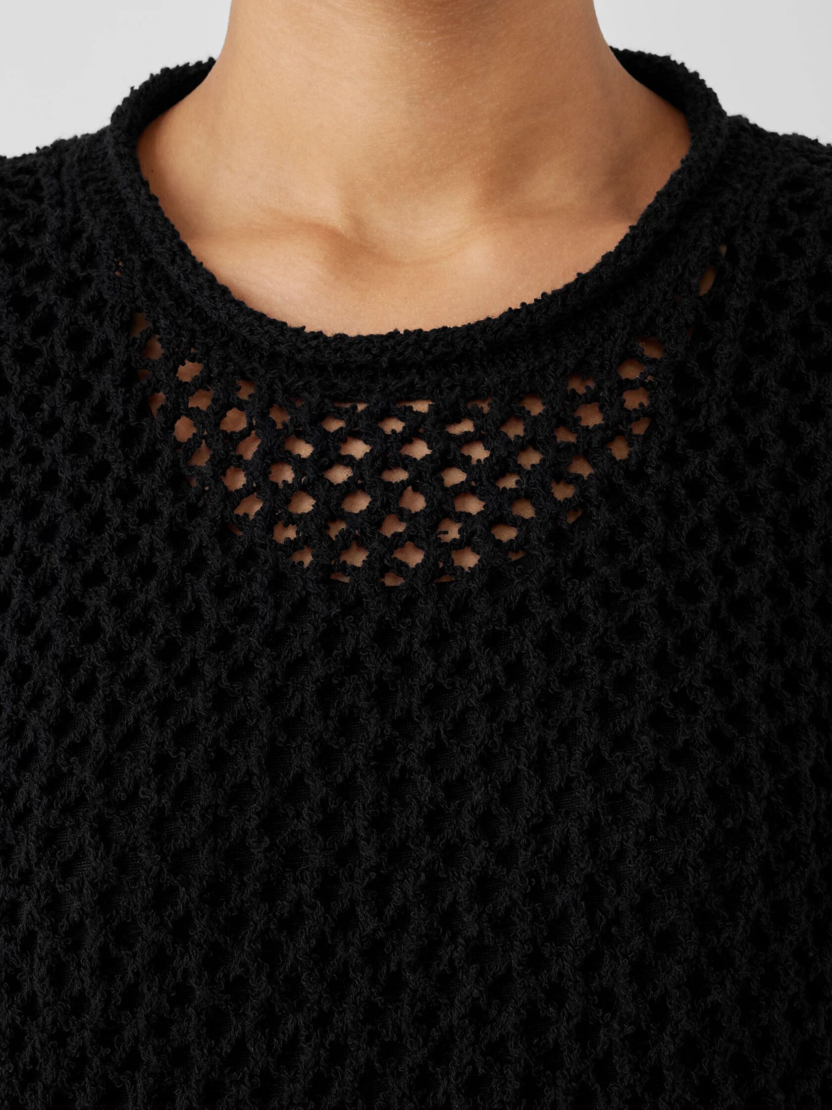 Peruvian Organic Cotton Boucle Crew Neck Top